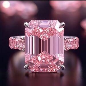 Elegant Pink Gemstone Ring STERLING SILVER